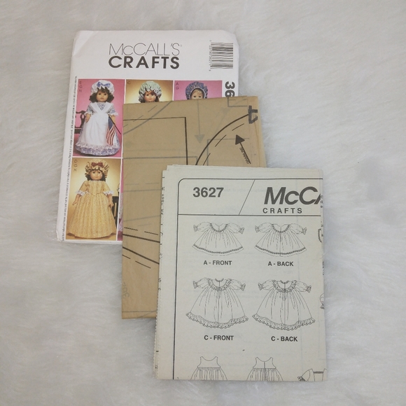 McCall's 3627 Old Fashion 18" Doll Wardrobe, fits American Girl Doll - Picture 3 of 5